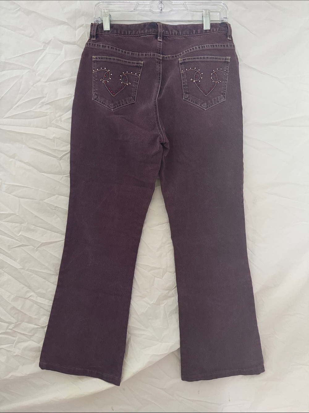 Vintage 90’s Armani Jeans Plum  Wide Leg Jeans with Studded Back Pockets